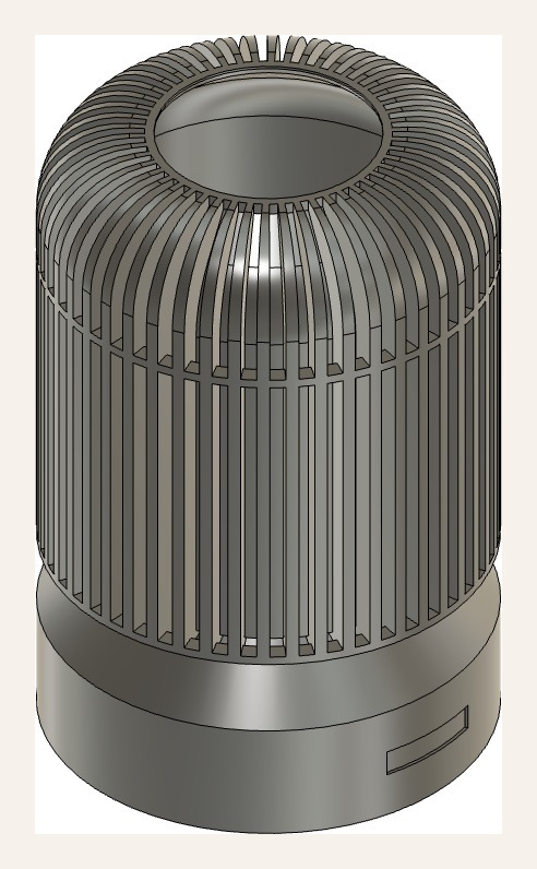 Fusion render of the mini lamp from above
